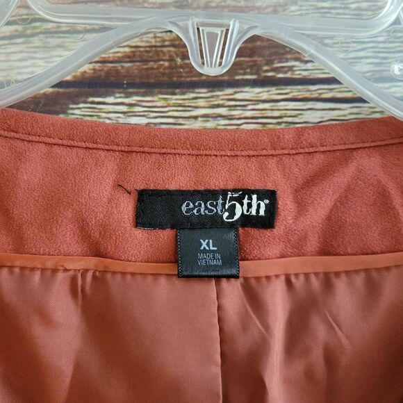 East 5th open front jacket Women's XL rust mid Sleeve Pre-owned - Picture 3 of 5
